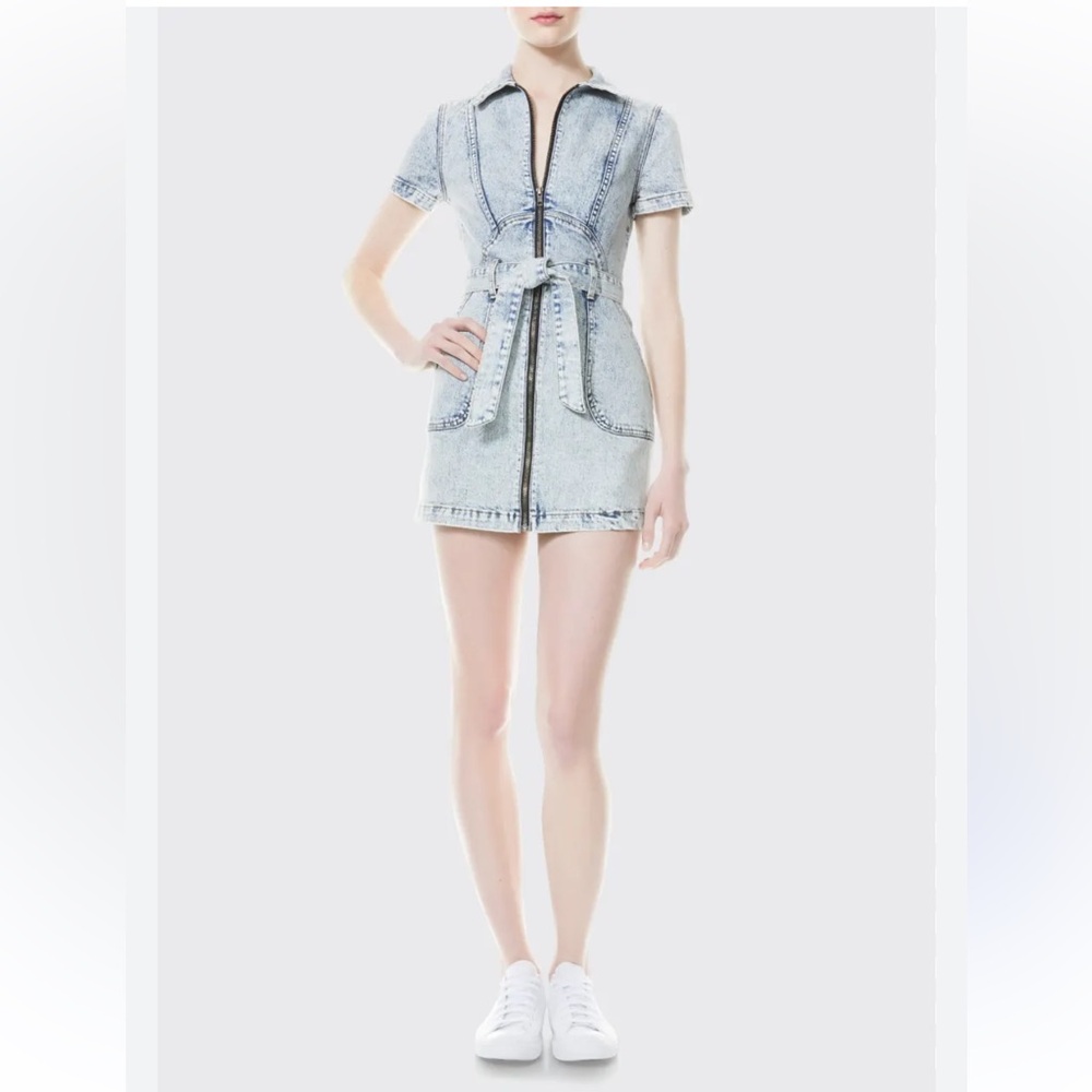 Alice + Olivia Light Wash Denim Mini Dress